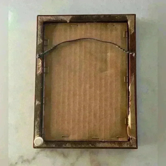 Vintage Framed Julie Arkell Folk Art Print 1983 “A Visitor at Christmas” - Picture 7 of 8